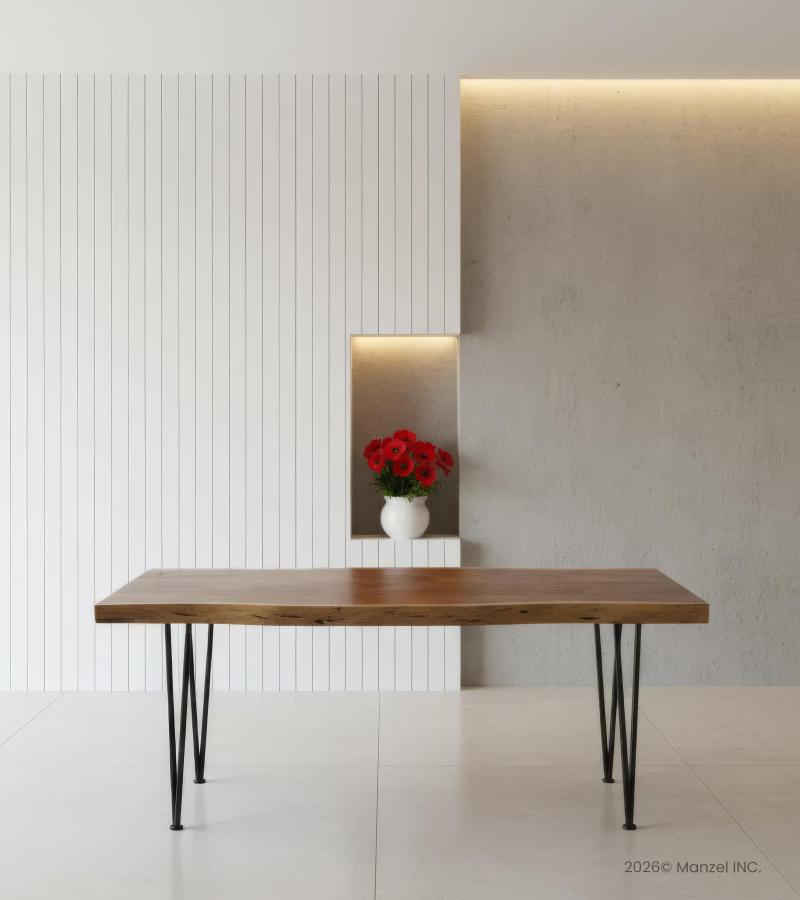 SOLID LIVE EDGE WOOD CONSOLE TABLE