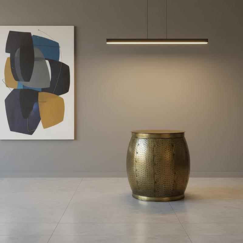 METAL + WOOD END TABLE