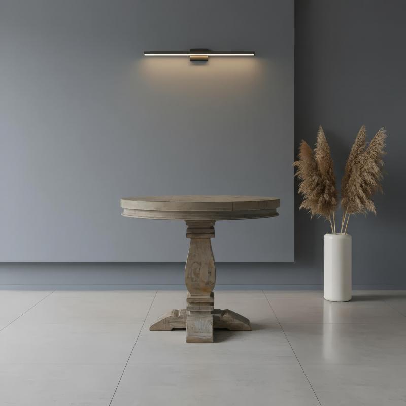 SOLID WOOD ROUND PEDESTAL END TABLE