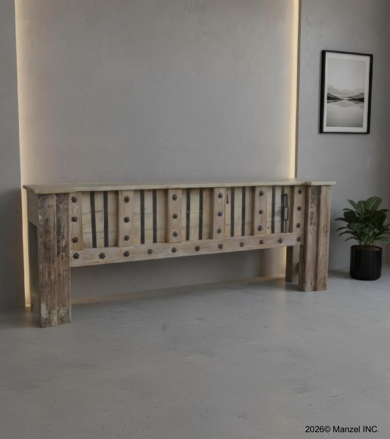 SOLID RECLAIMED WOOD & IRON CONSOLE TABLE
