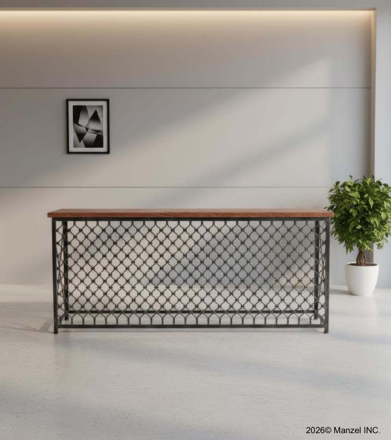SOLID WOOD & IRON CONSOLE TABLE 