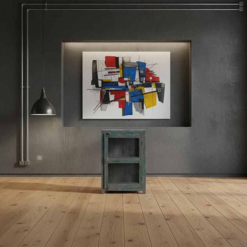 VINTAGE RECLAIMED TEAK & GLASS CABINET