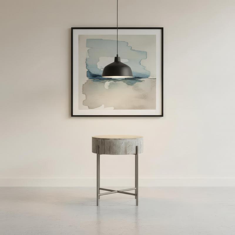 SOLID WOOD & IRON END TABLE