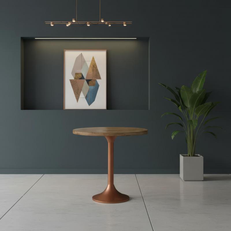 WOOD + IRON END TABLE