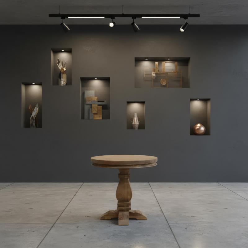 SOLID WOOD ROUND PEDESTAL END TABLE