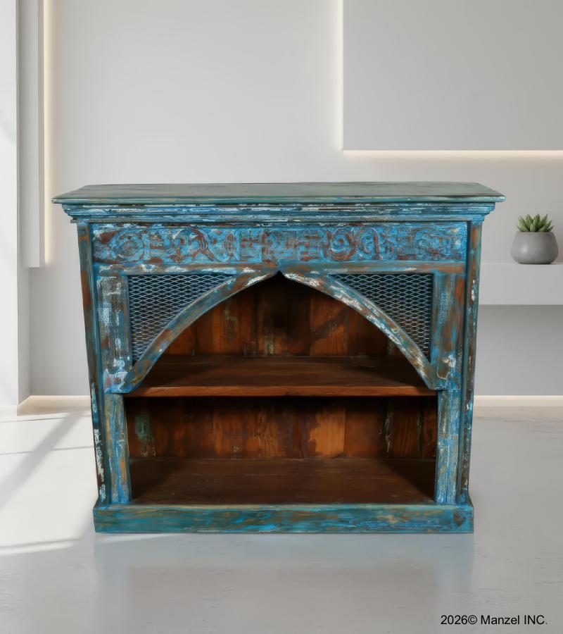 RECLAIMED TEAK DECORATIVE BOOKCASE / CONSOLE