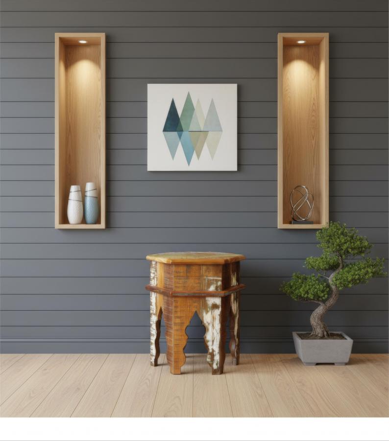 SOLID RECLAIMED TEAK WOOD END TABLE / NIGHTSTAND