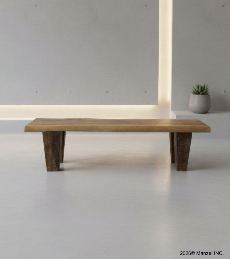 RUSTIC SOLID WOOD BENCH 