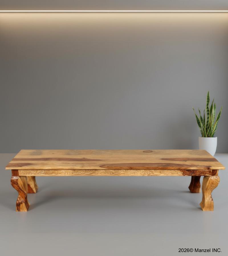 CARVED ROSEWOOD BENCH