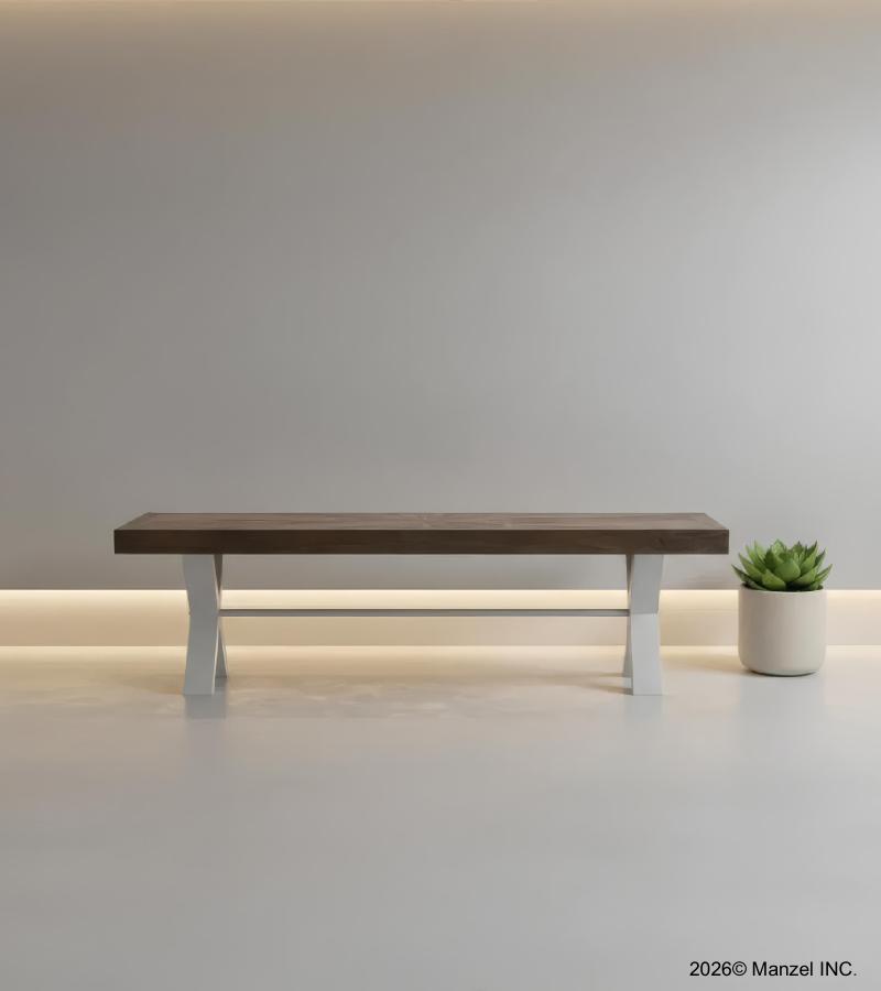 SOLID WOOD & IRON BENCH