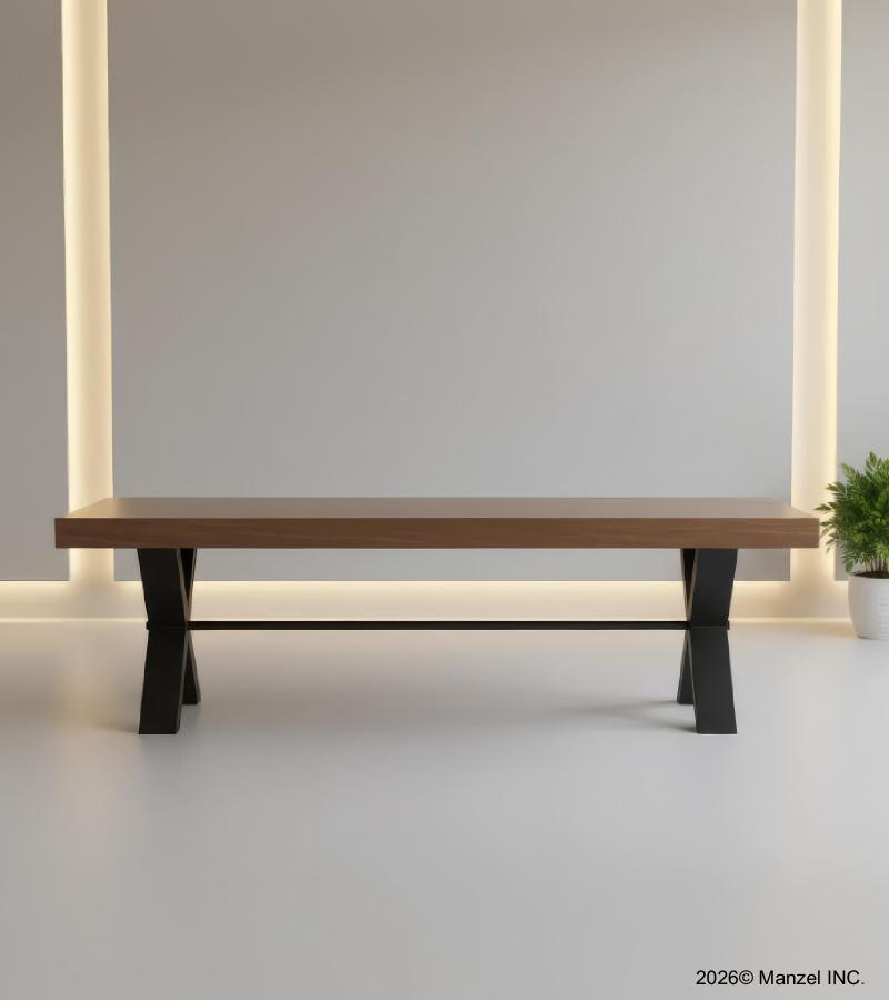 DECORATIVE WOOD & METAL BENCH