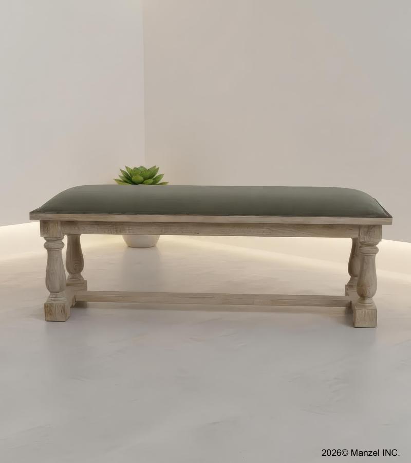 UPHOLSTERED SOLID WOOD BENCH
