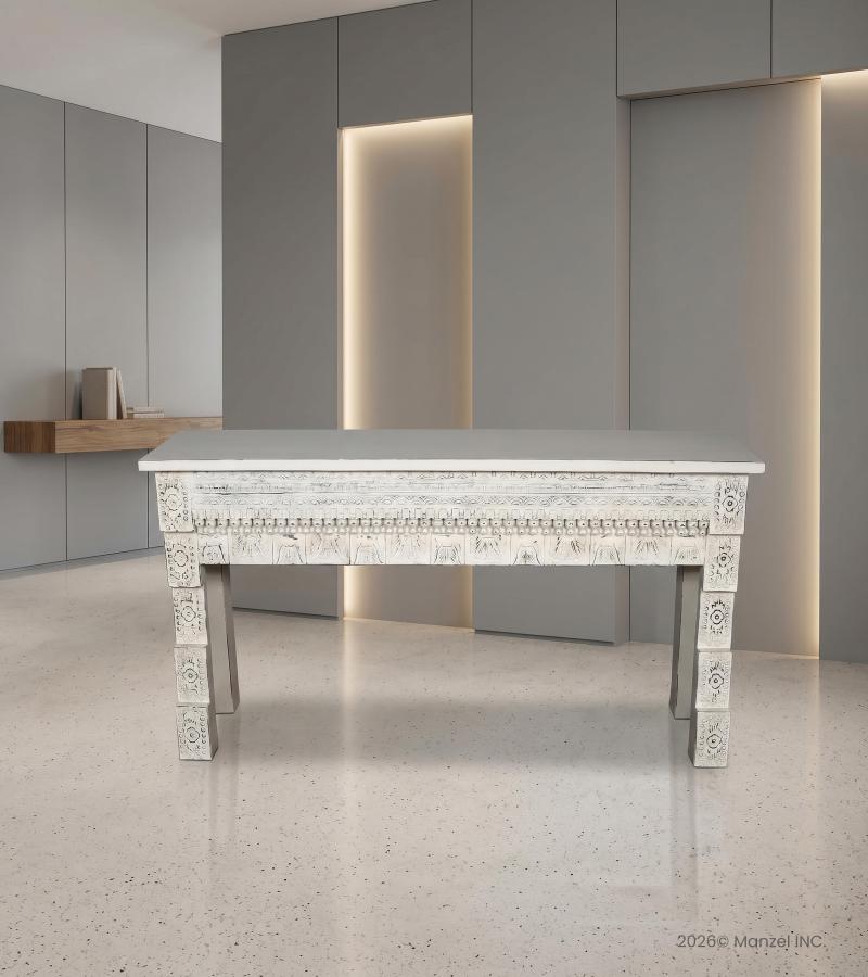 HAND CARVED SOLID WOOD CONSOLE