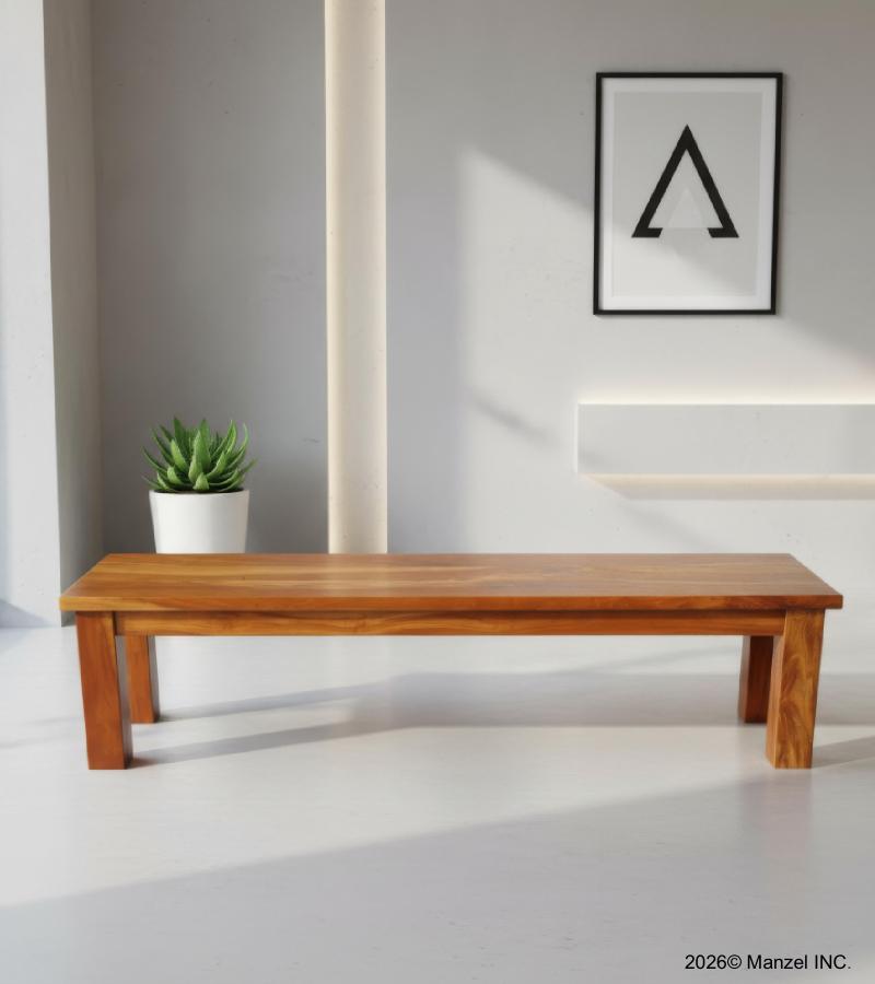 solid reclaimed teak wood bench