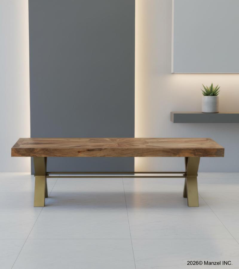 SOLID WOOD & IRON BENCH