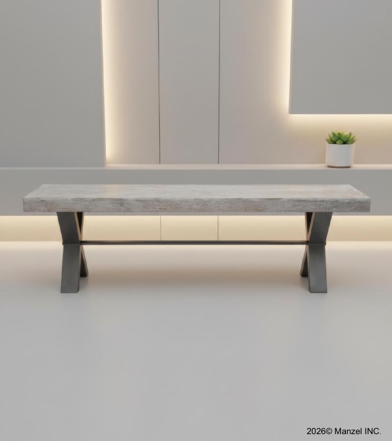 SOLID WOOD & IRON BENCH