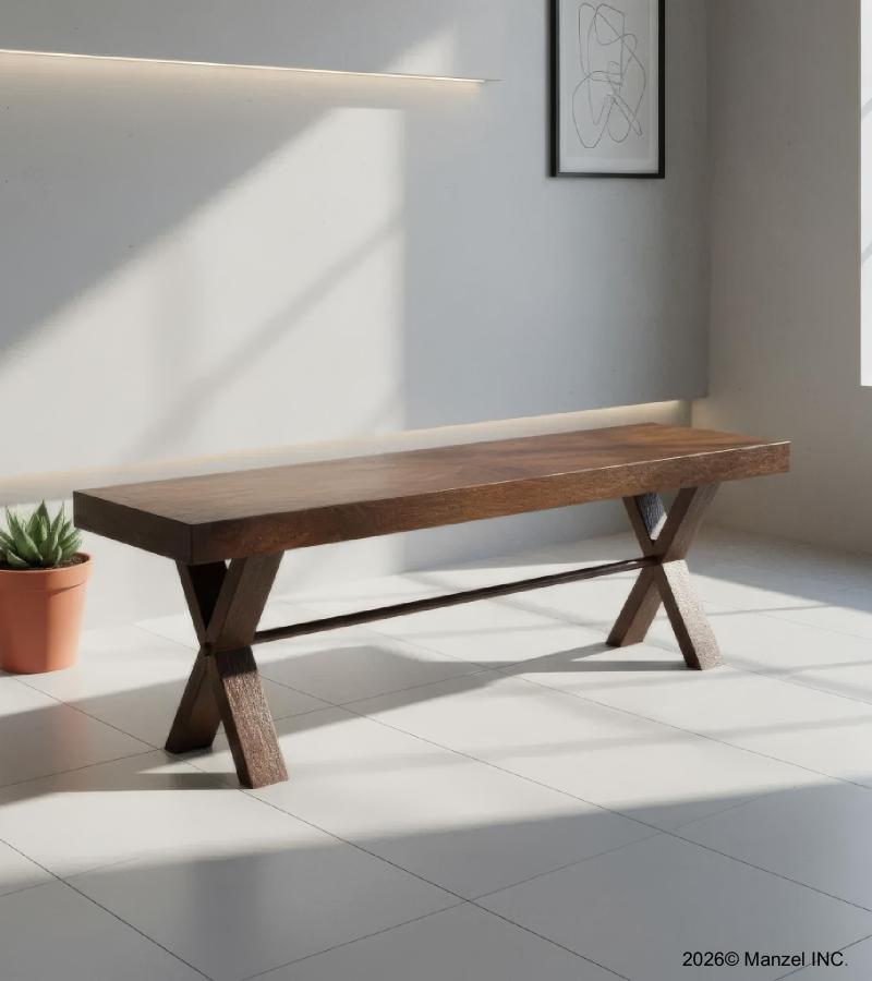 SOLID WOOD & IRON BENCH