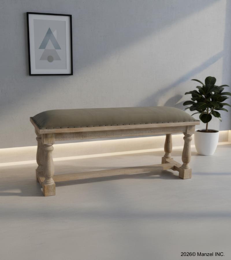 UPHOLSTERED WOOD BENCH