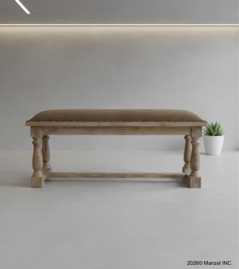 UPHOLSTERED WOOD BENCH