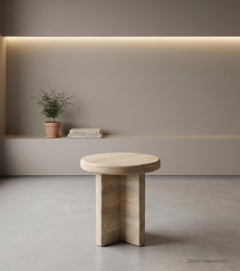 MODERN & ORGANIC SOLID WOOD END TABLE / SIDE TABLE