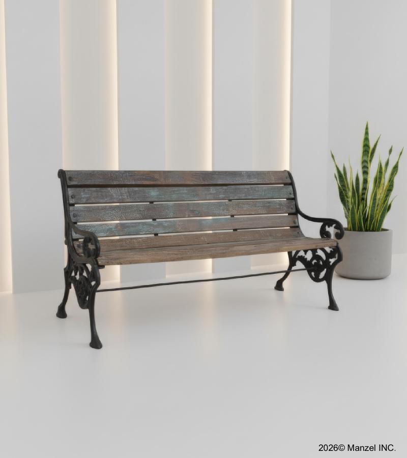 SOLID WOOD & IRON BENCH