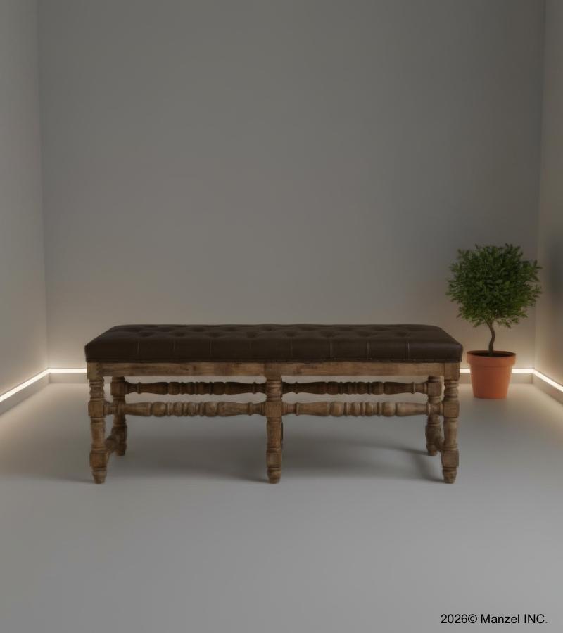 LEATHER UPHOLSTERED BENCH