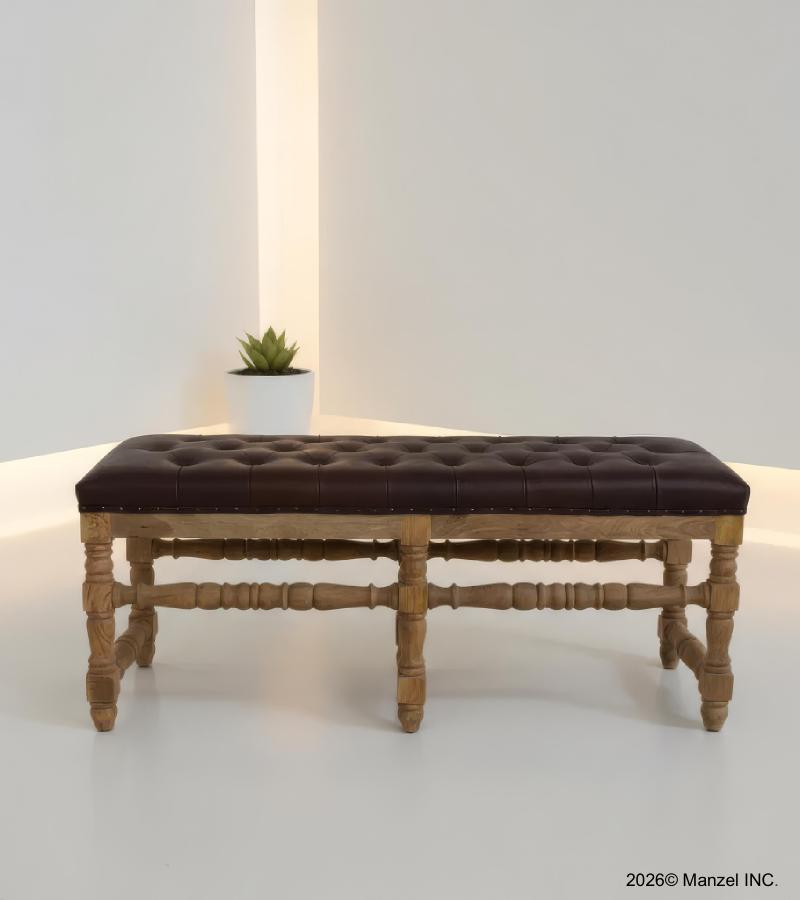 LEATHER UPHOLSTERED BENCH