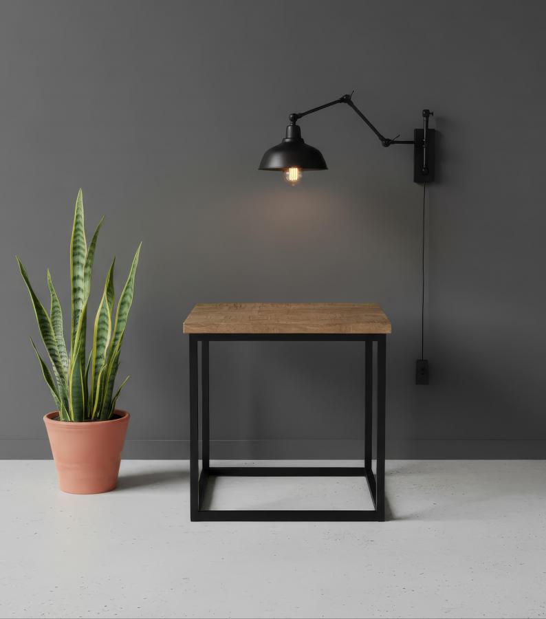 SOLID WOOD & IRON END TABLE