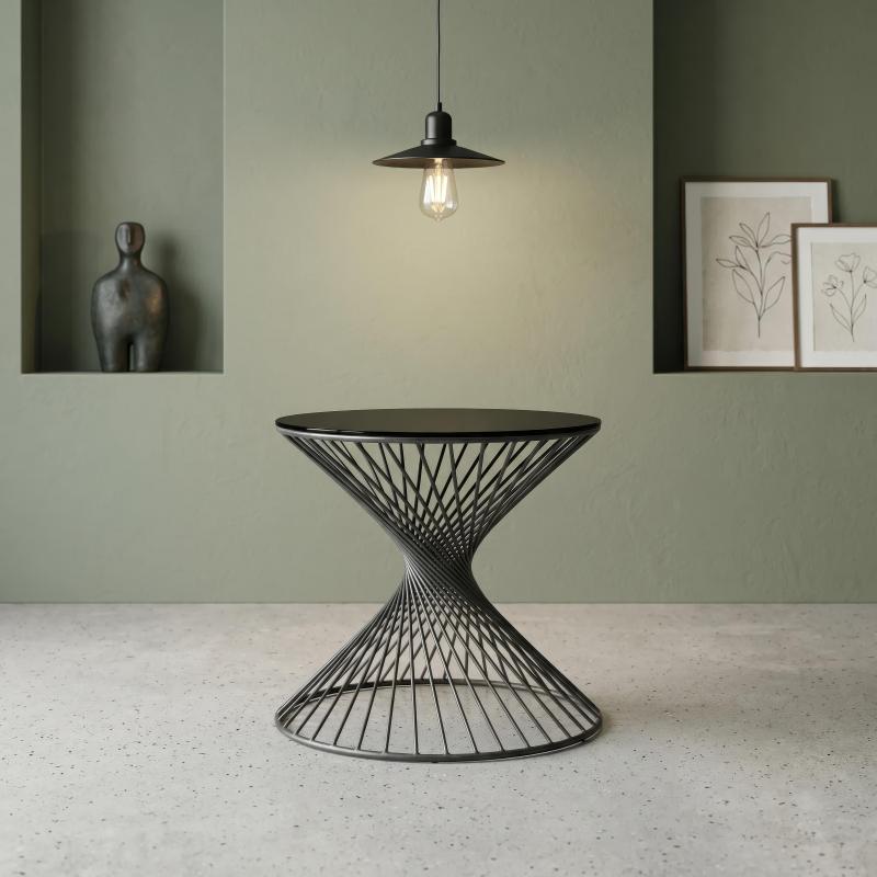 SOLID WOOD & IRON END TABLE