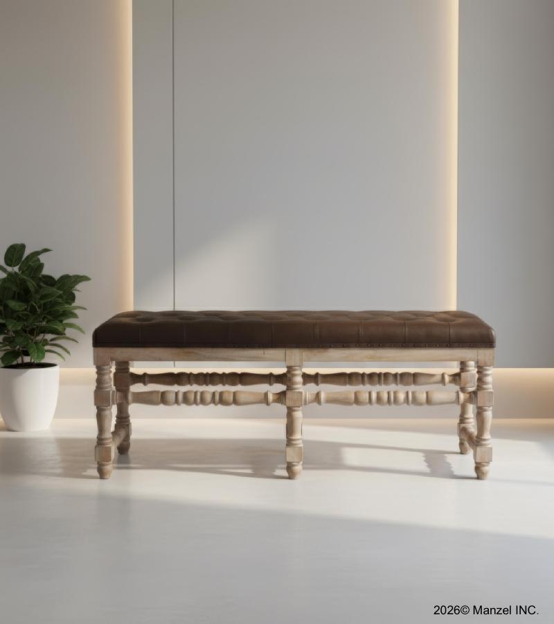 LEATHER UPHOLSTERED BENCH