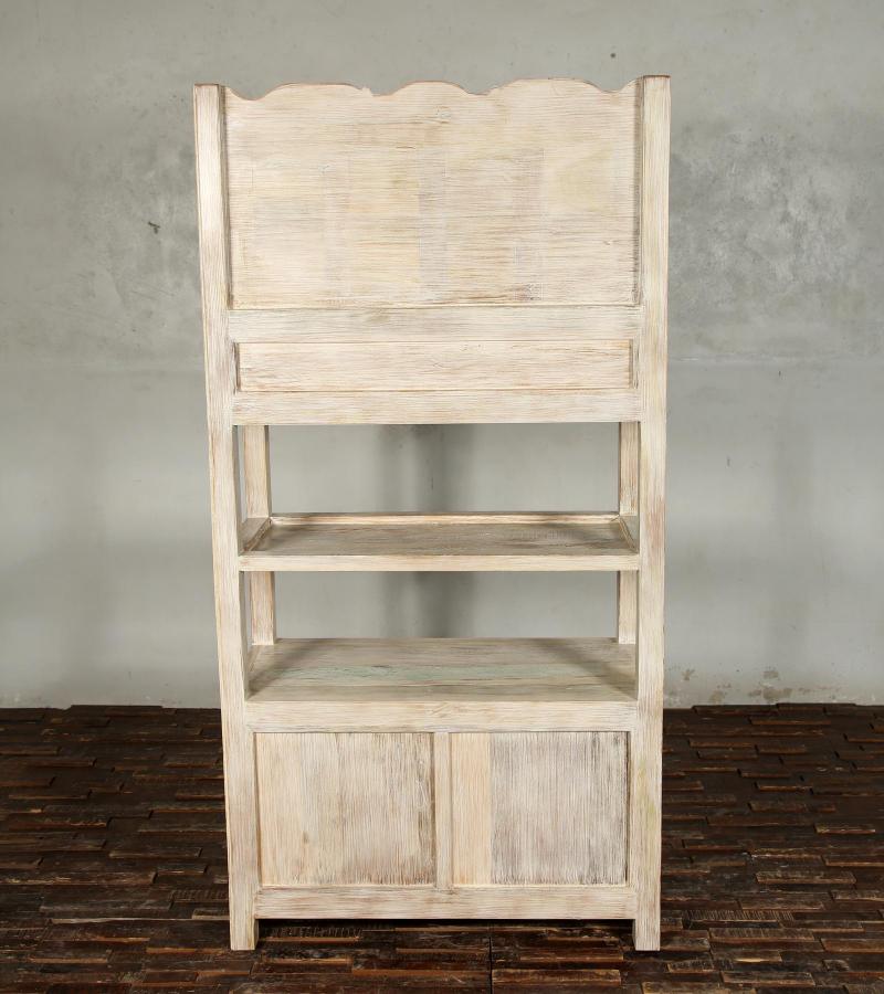 SOLID RECLAIMED TEAK WOOD CABINET WITH DOORS, SHELVES & DISPLAY
