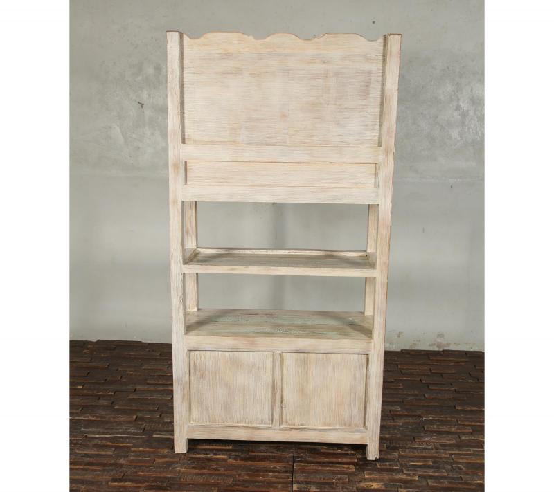SOLID RECLAIMED TEAK WOOD CABINET WITH DOORS, SHELVES & DISPLAY