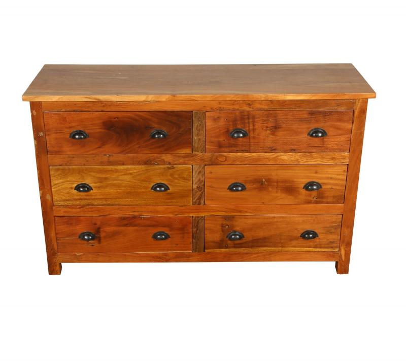 SOLID RECLAIMED TEAK WOOD DRESSER SIDEBOARD 6 DRAWERS