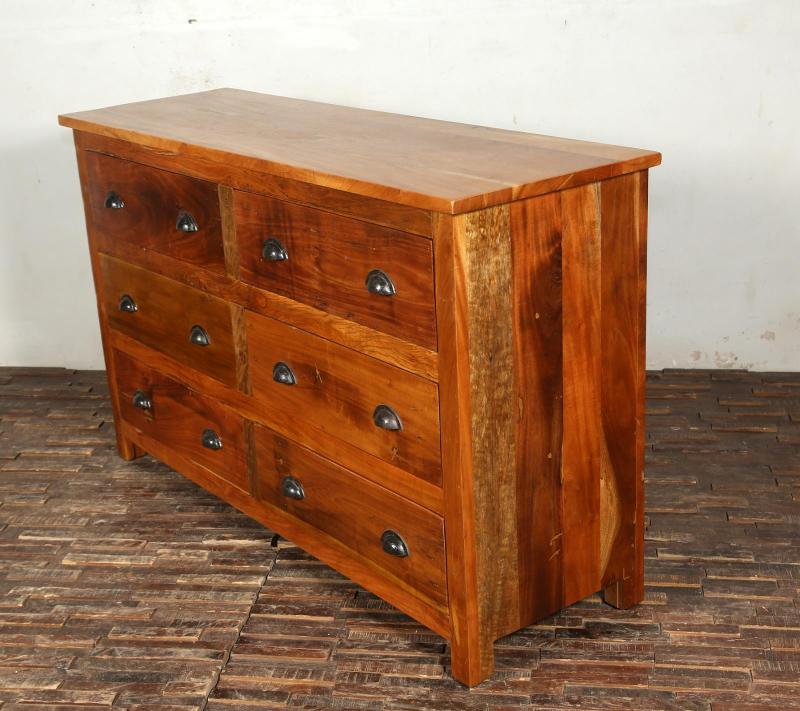 SOLID RECLAIMED TEAK WOOD DRESSER SIDEBOARD 6 DRAWERS