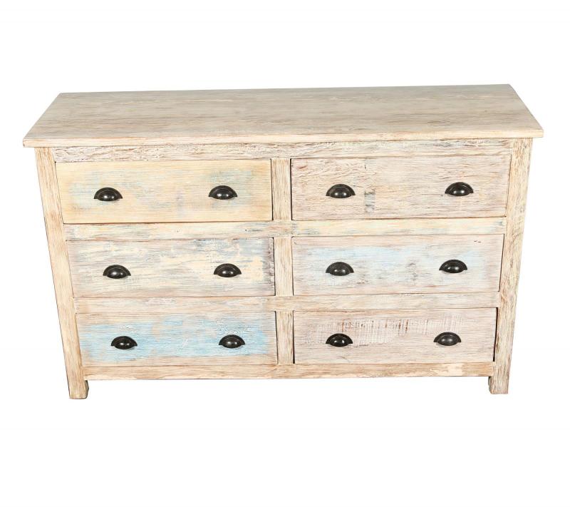SOLID RECLAIMED TEAK WOOD DRESSER SIDEBOARD 6 DRAWERS