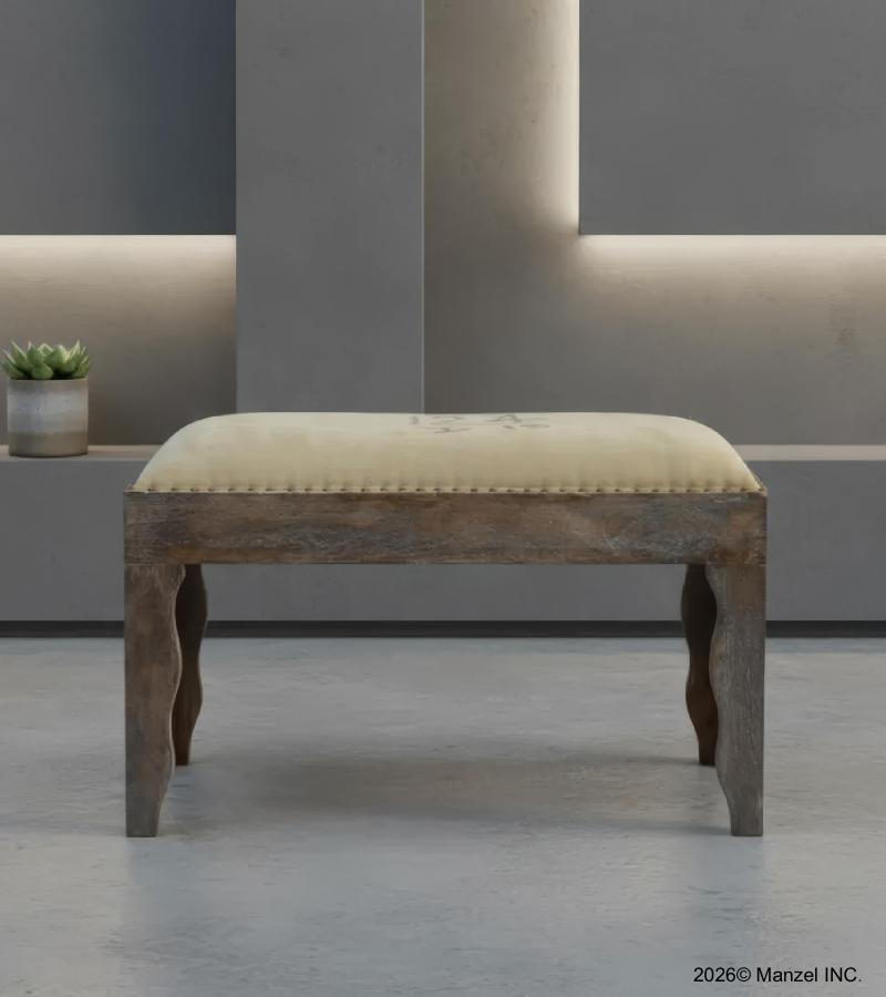 UPHOLSTERED SOLID WOOD BENCH