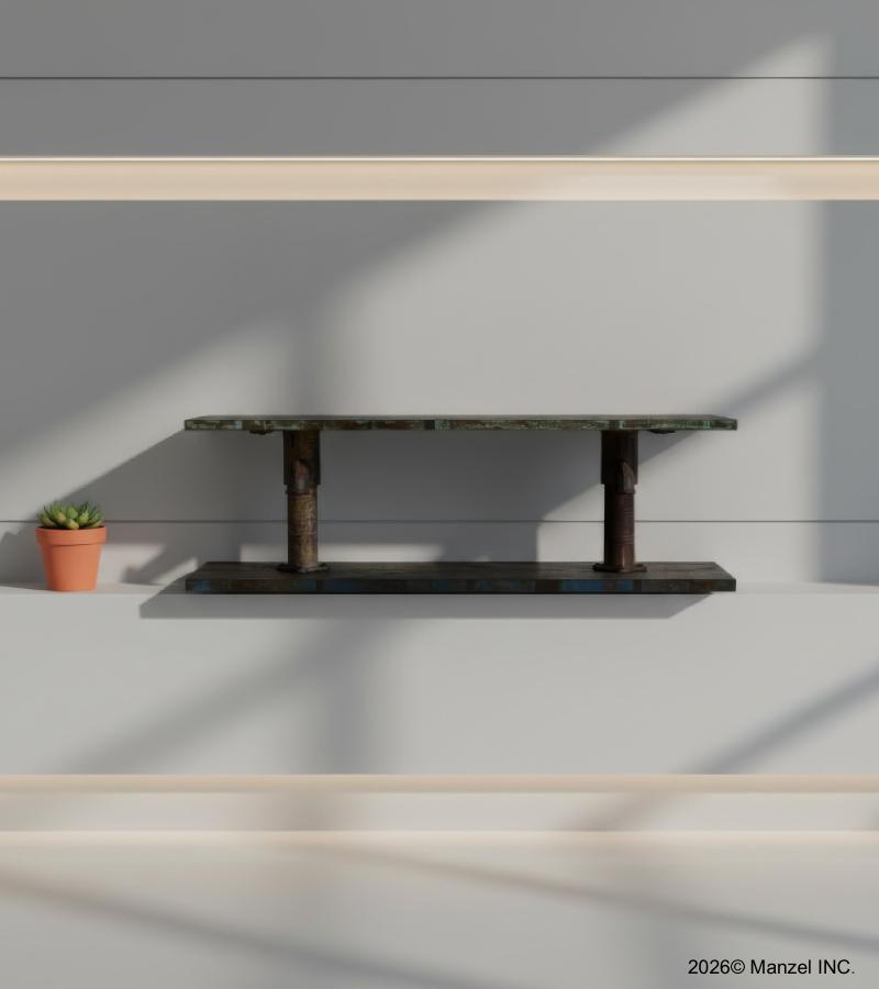 RECLAIMED WOOD & METAL BENCH / COFFEE TABLE