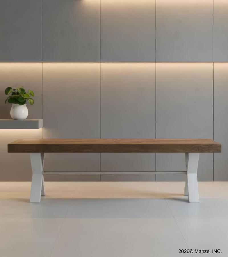 DECORATIVE WOOD & METAL BENCH