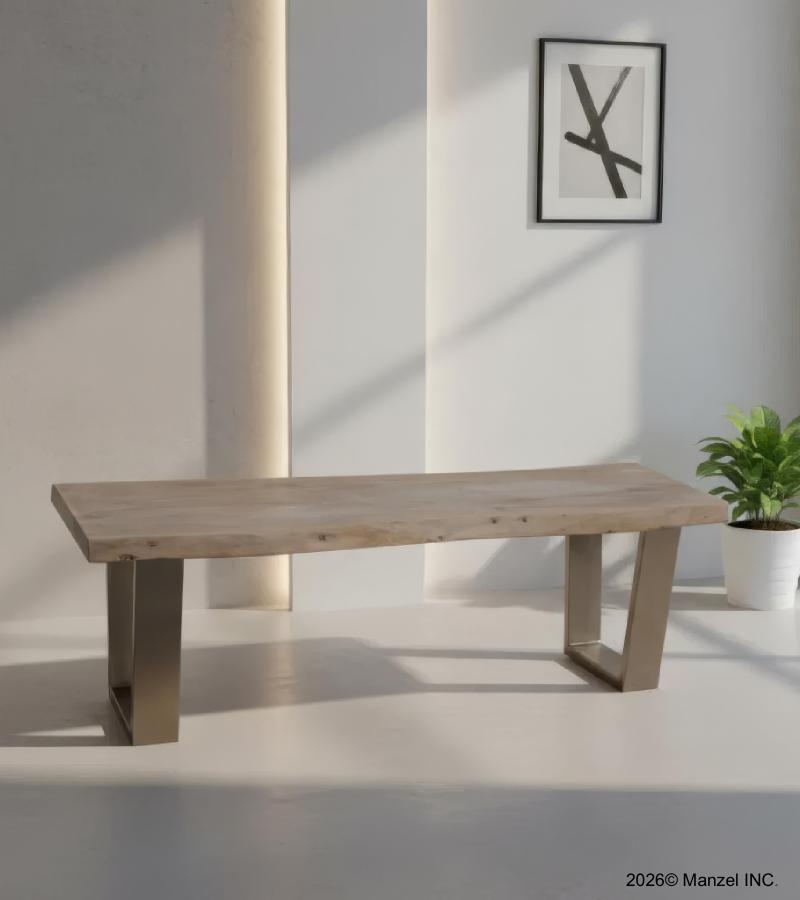 LIVE EDGE SOLID ACACIA WOOD BENCH
