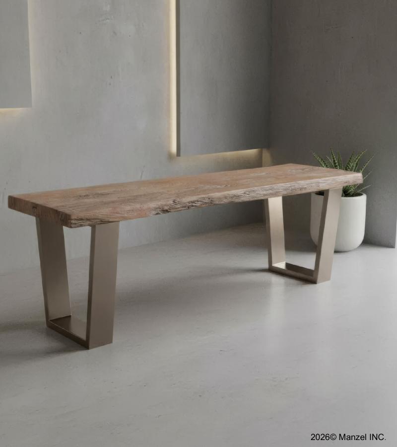 LIVE EDGE SOLID ACACIA WOOD BENCH