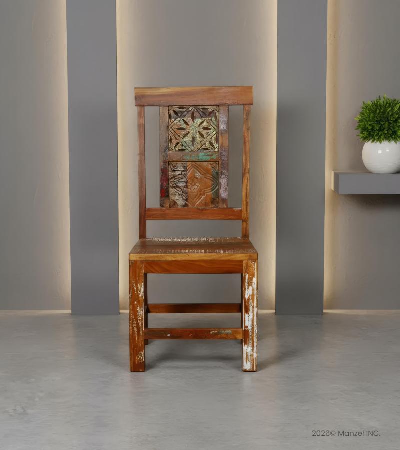 SOLID HAND CARVED RECLAIMED TEAK CHAIR