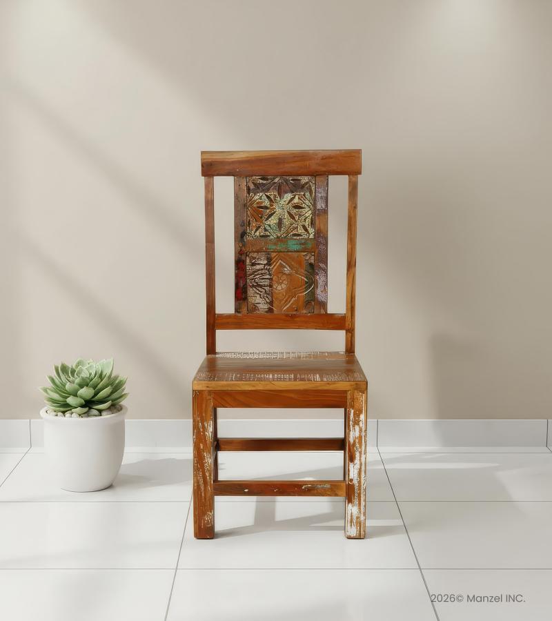 SOLID HAND CARVED RECLAIMED TEAK CHAIR