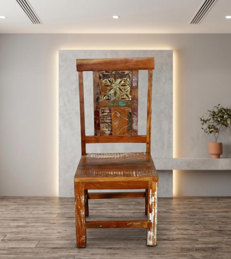 SOLID HAND CARVED RECLAIMED TEAK CHAIR