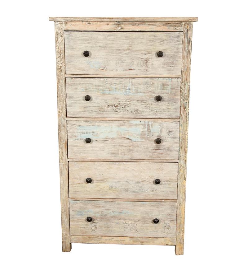 SOLID RECLAIMED TEAK WOOD 5 DRAWER DRESSER