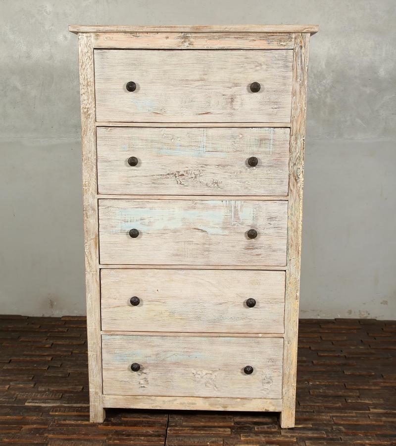 SOLID RECLAIMED TEAK WOOD 5 DRAWER DRESSER