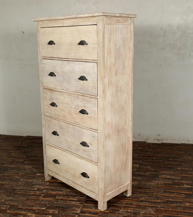 SOLID RECLAIMED TEAK WOOD 5 DRAWER DRESSER