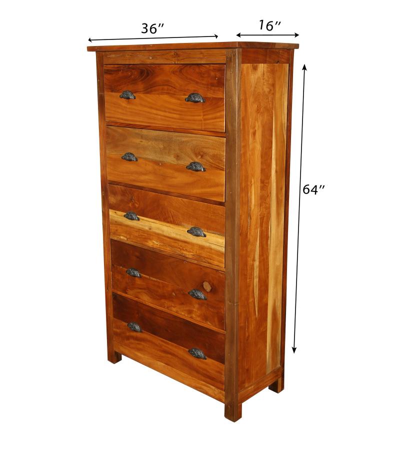 SOLID RECLAIMED TEAK WOOD 5 DRAWER DRESSER