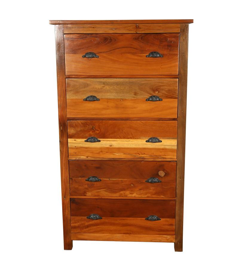 SOLID RECLAIMED TEAK WOOD 5 DRAWER DRESSER