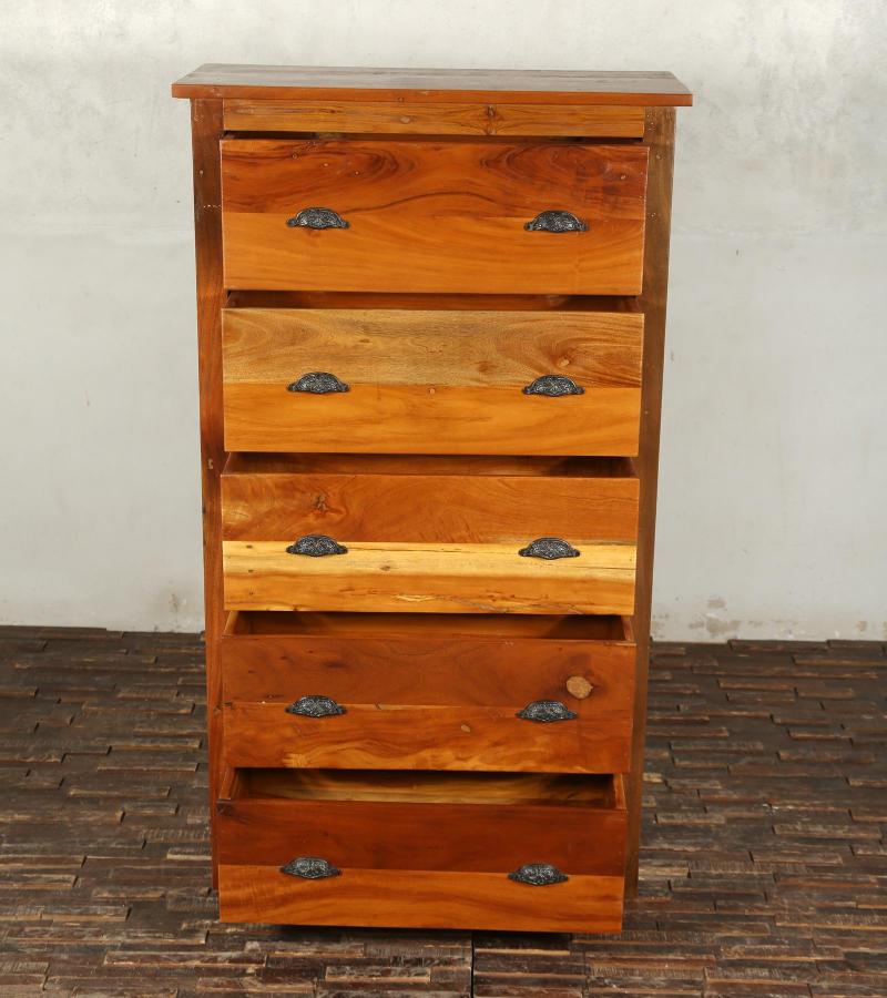 SOLID RECLAIMED TEAK WOOD 5 DRAWER DRESSER