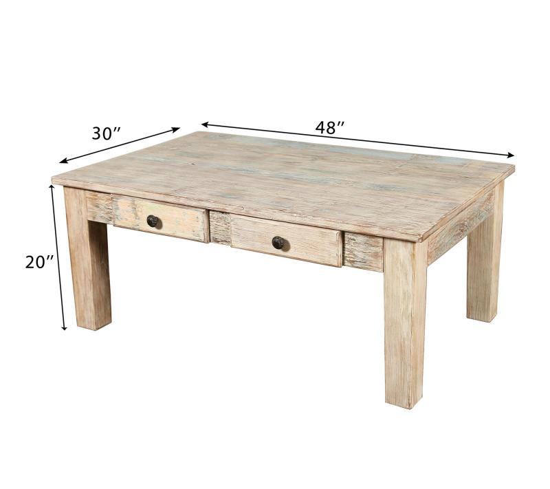 SOLID RECLAIMED TEAK WOOD COFFEE TABLE